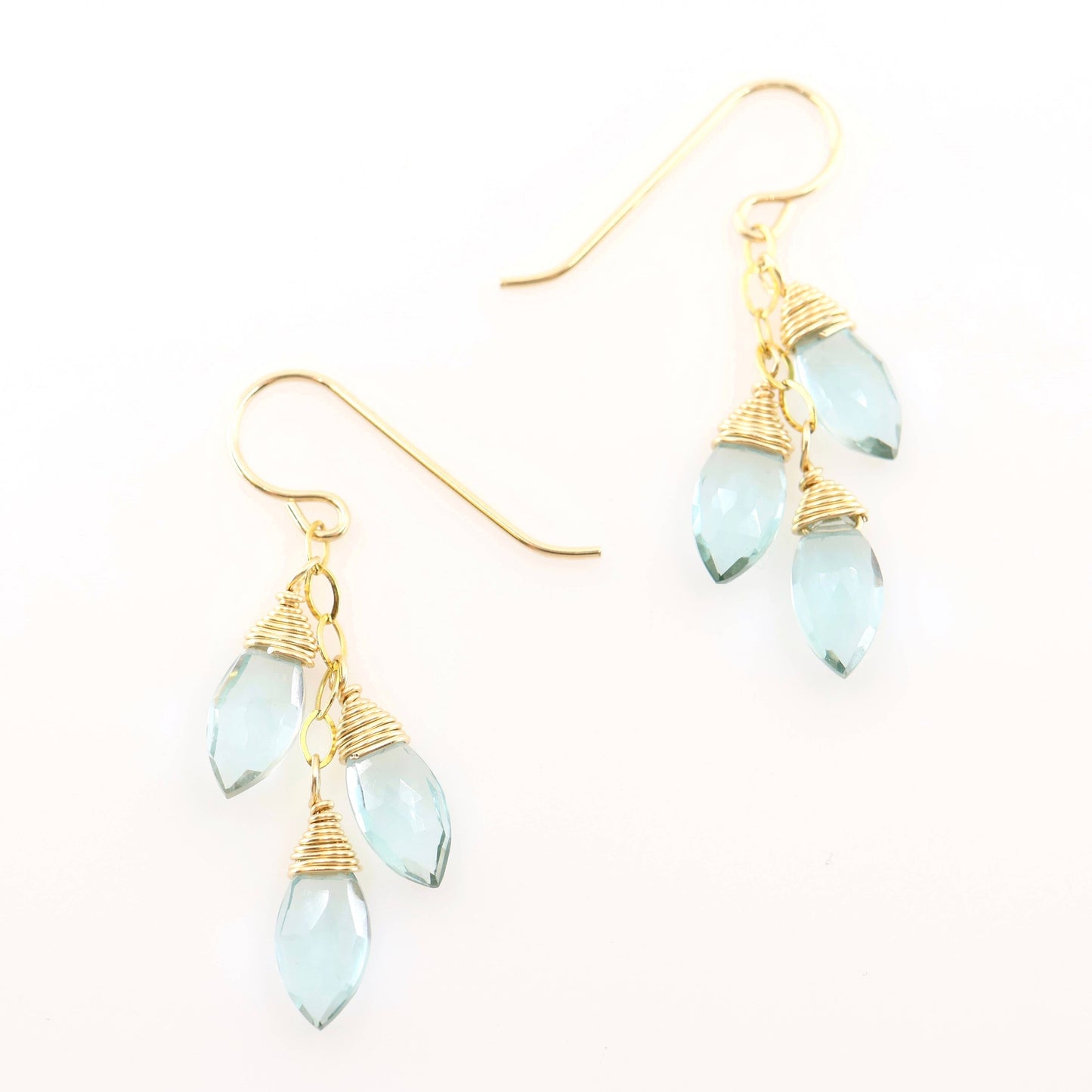 Aquamarine Triple Drop Earrings