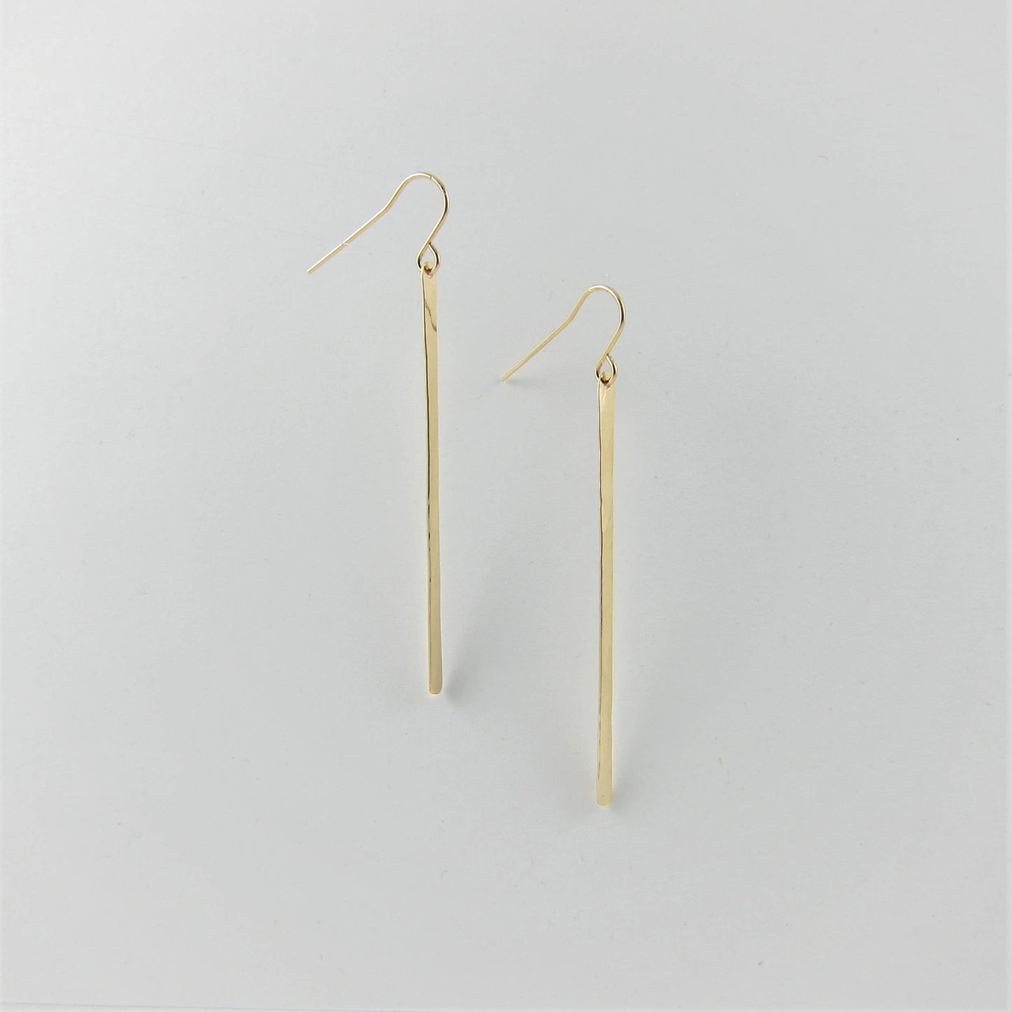 Large Forged Bar Earrings - Gold