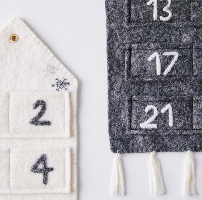 Felt Cream Advent Calendar