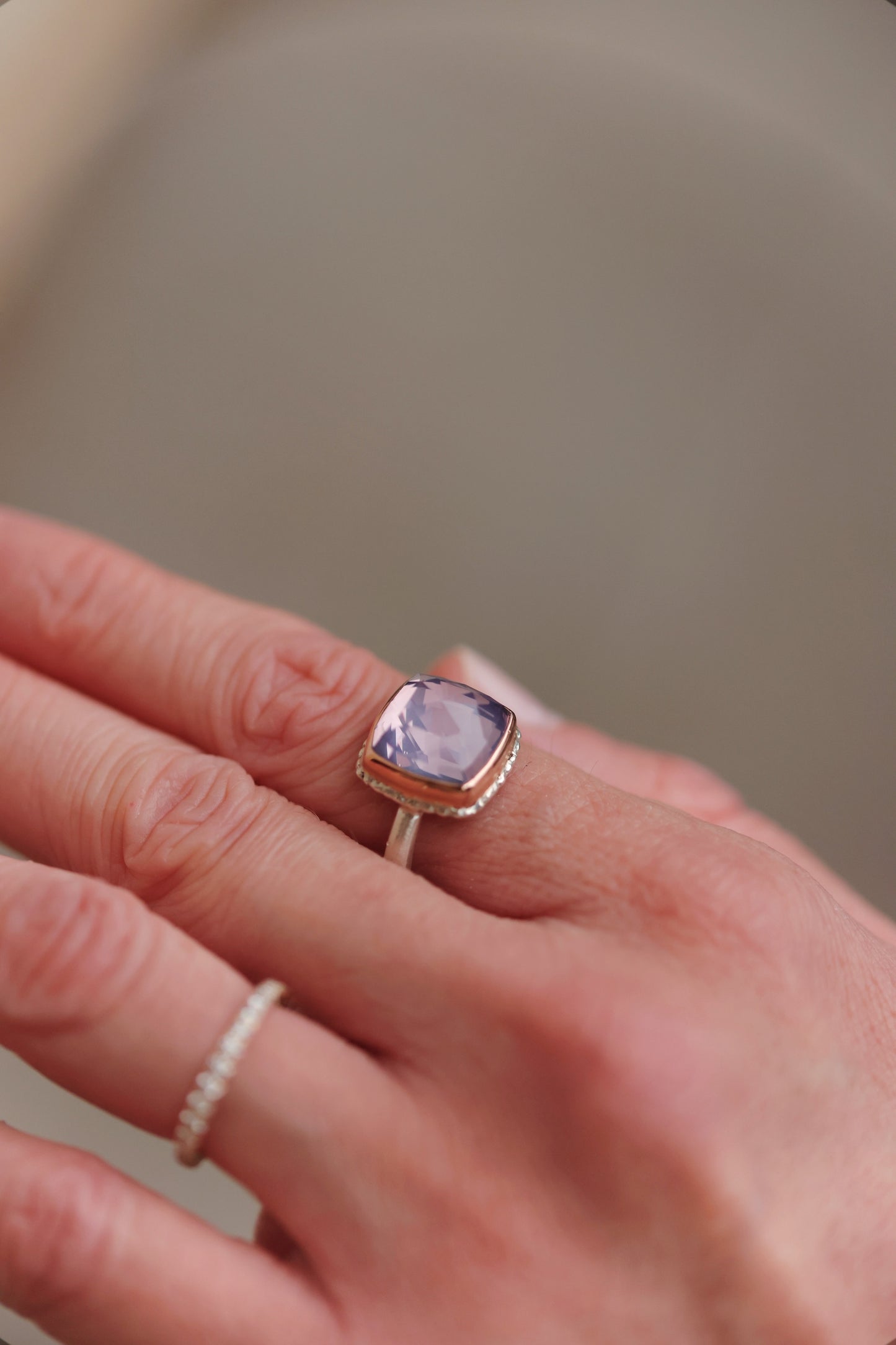 Jamie Joseph - Lavender Amethyst Small Square Ring Size 8.5