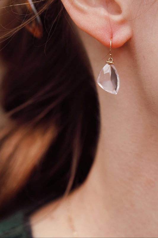 Jamie Joseph - Asymmetrical Rose Quartz Earrings
