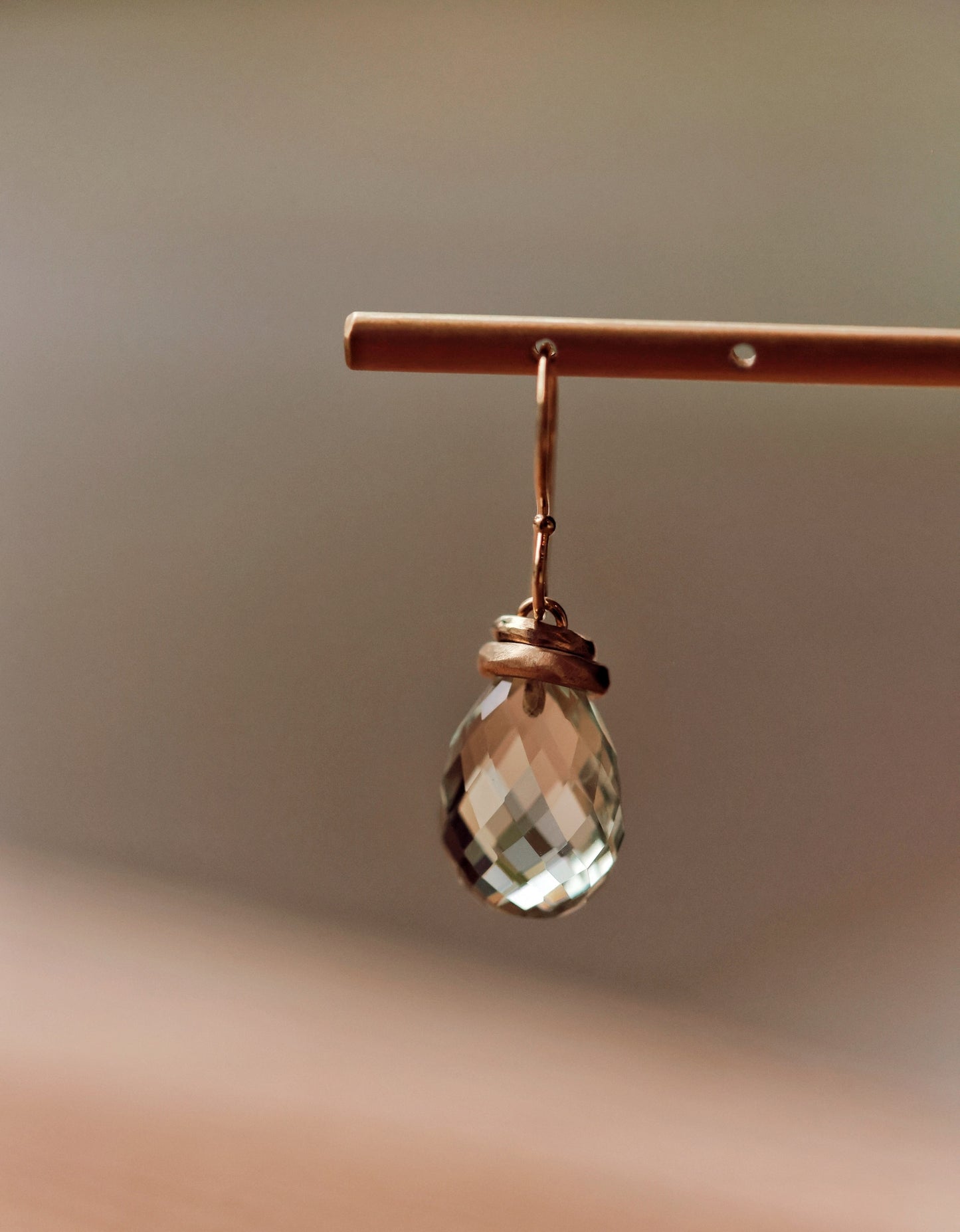 Jamie Joseph - MINT QUARTZ Drops & Two Sanded Organic Rings Earrings