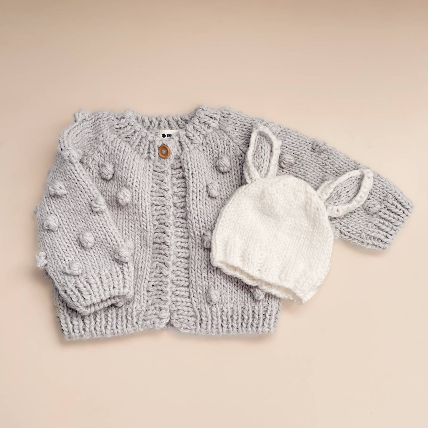 Bunny Hat, White & Bowie Grey | Kids & Baby Beanie Spring