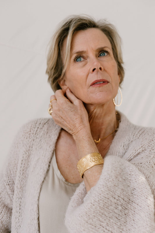 Cara 14 Karat Gold-Plated Recycled Brass Cuff Bracelet