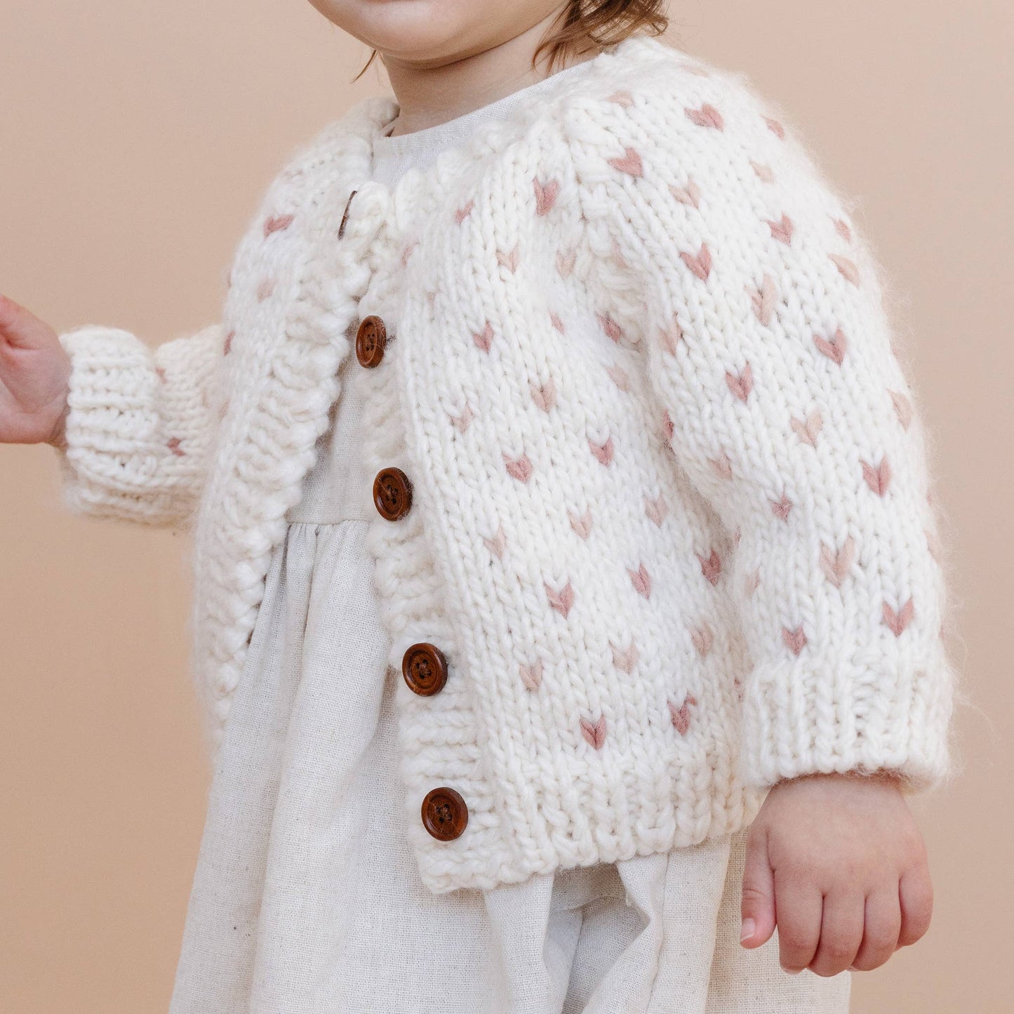 Sawyer Cardigan, Rose | Baby Kids Sweater | Valentine's Day