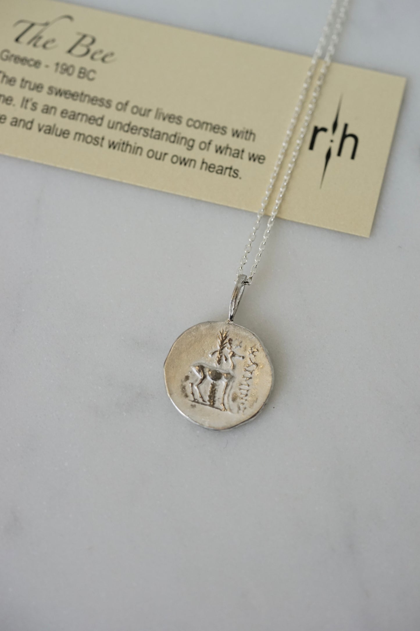 Robin Haley - Sterling Silver Bee Artifact Necklace 18" chain