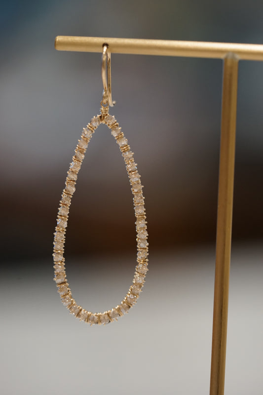 Dana Kellin - Simple Crystal Teardrop Earring with 14k gold fill wire