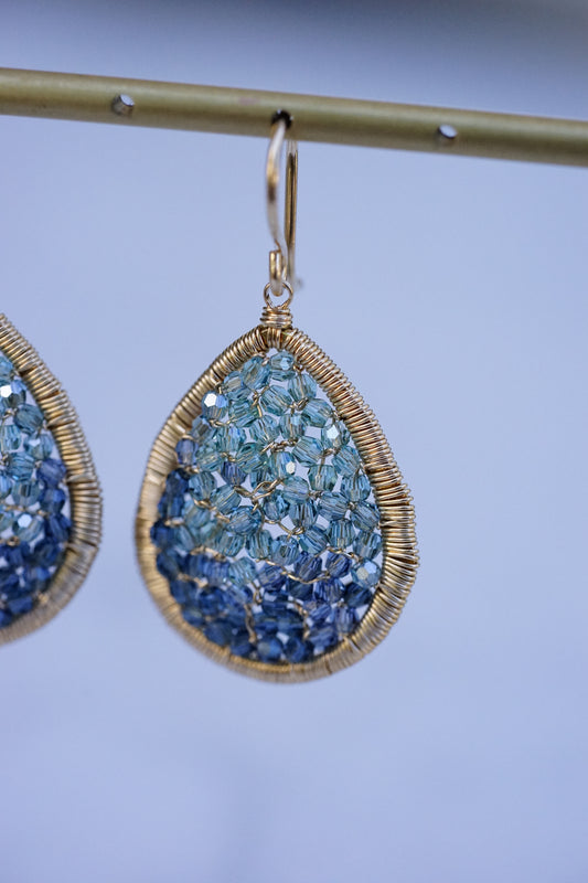 Dana Kellin - Blue Ombre Mosaic Medium Teardrop Earring w/ 14k fill wire