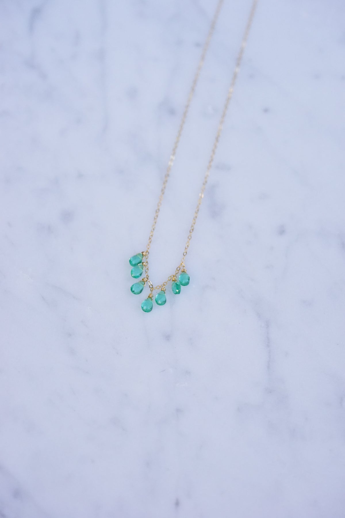 Dana Kellin - Emerald Quartz Necklace with 14k fill wire