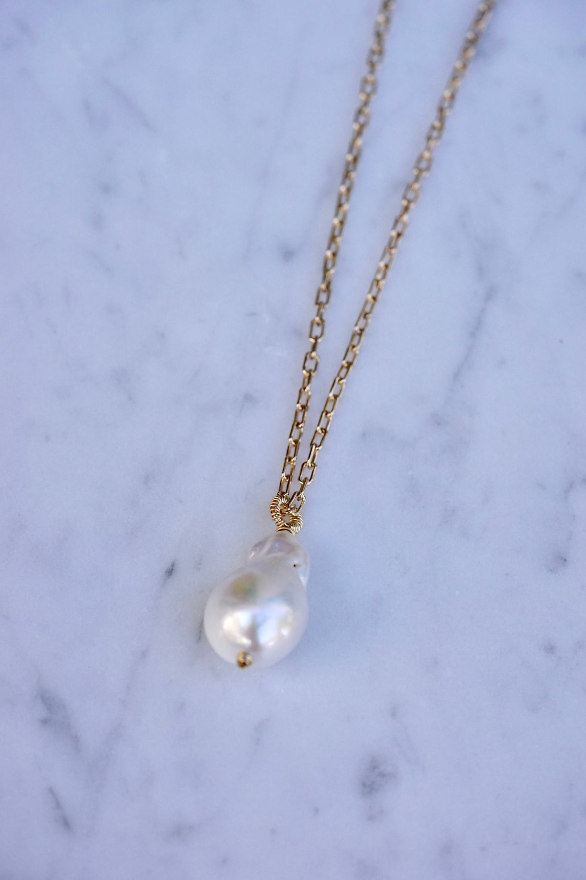 Dana Kellin - Baroque Pearl Necklace with 14k gold fill wire