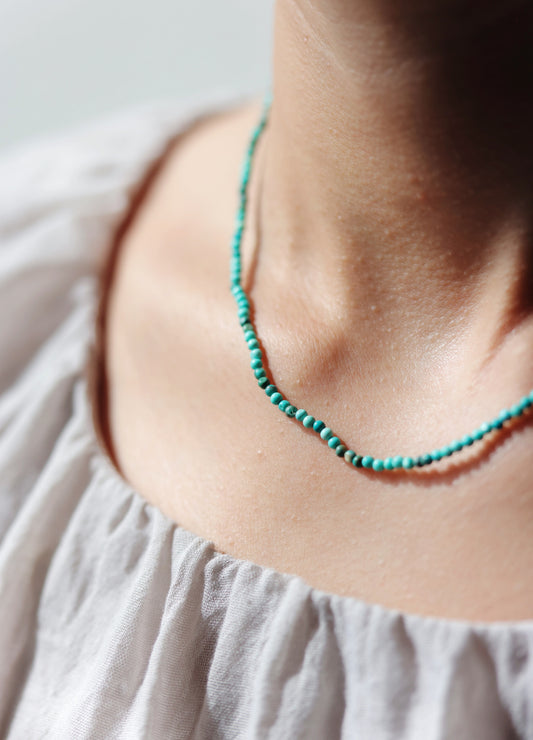 River Song - faceted american turquoise Necklace