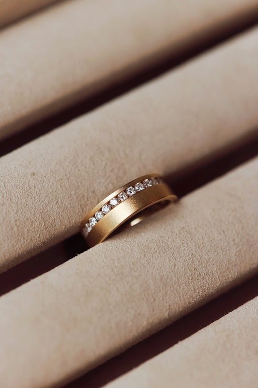 Jamie Joseph Gold - 6mm Wide Yellow Gold Channel Set Diamond Ring