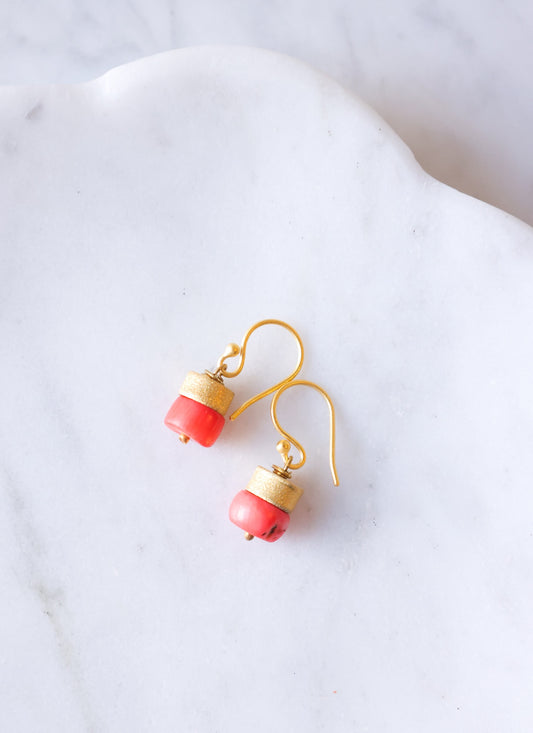 River Song - Antique Pink Coral Lantern Earrings