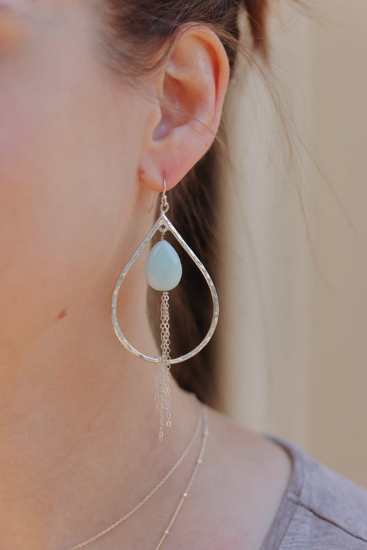 Chrissy Pale Blue Amazonite Dangle Earrings