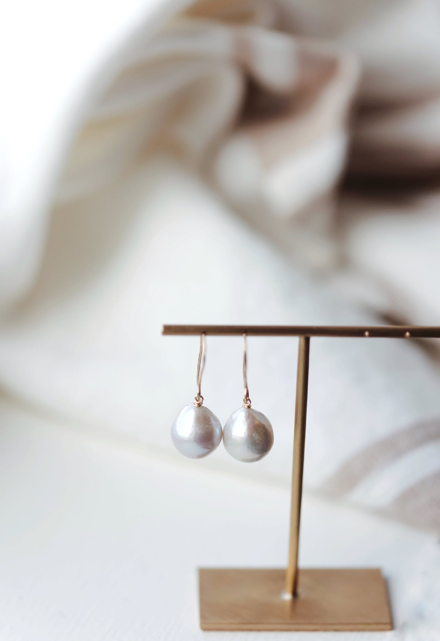 Rock Stella - Assortment of Freshwater Cultured Pearl Earrings on gold and silver fill hammered earrwires -