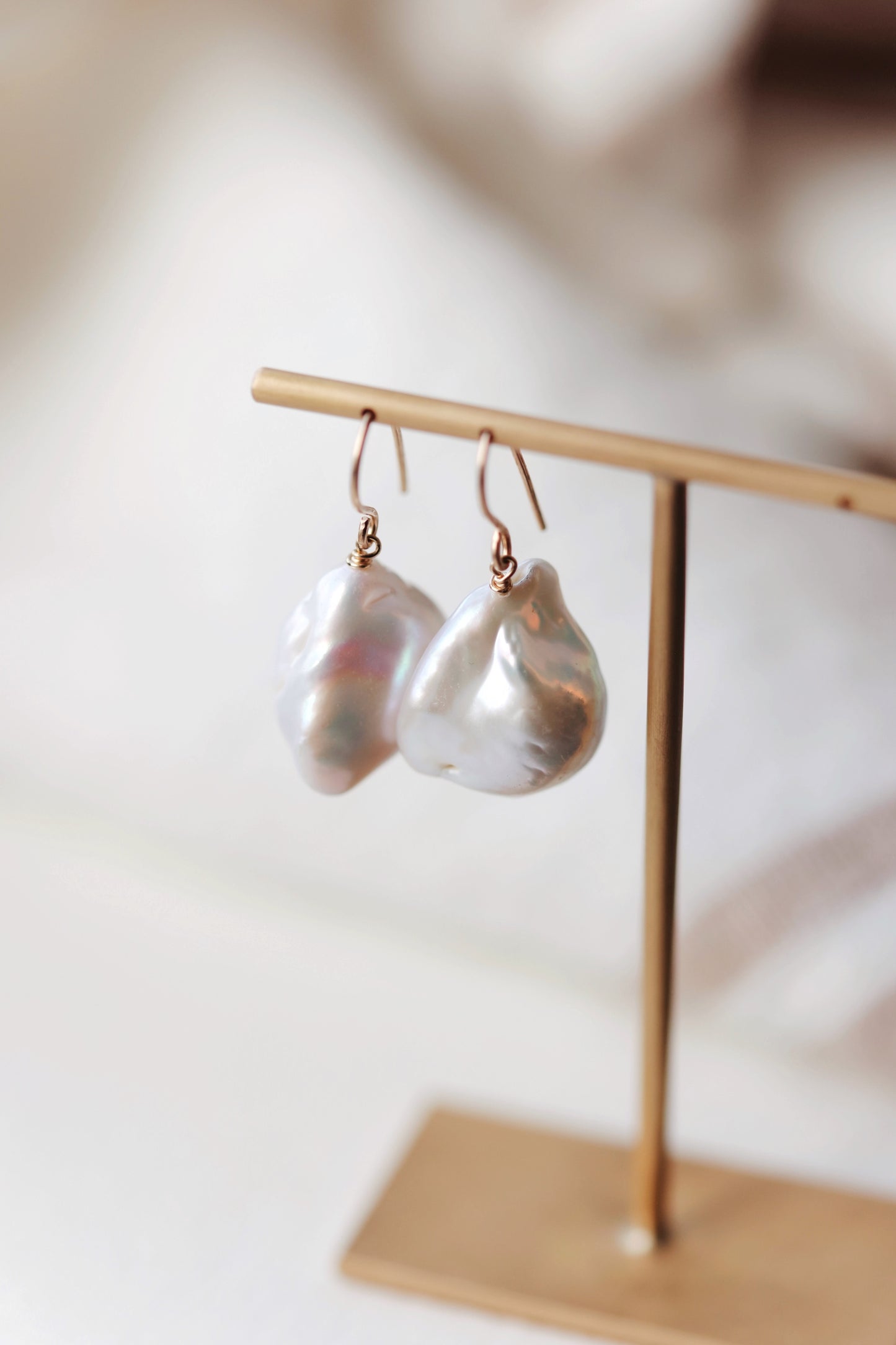 Rock Stella - Assortment of Freshwater Cultured Pearl Earrings on gold and silver fill hammered earrwires -