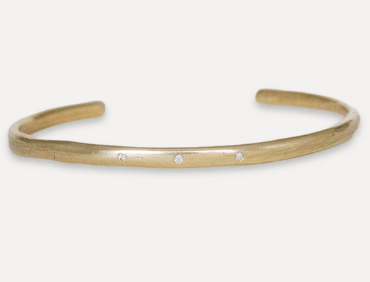 Lulu Designs - Organic Diamond Cuff - yellow bronze / 3 diamonds