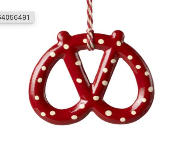 Maileg - Metal ornament, Pretzel - Dot