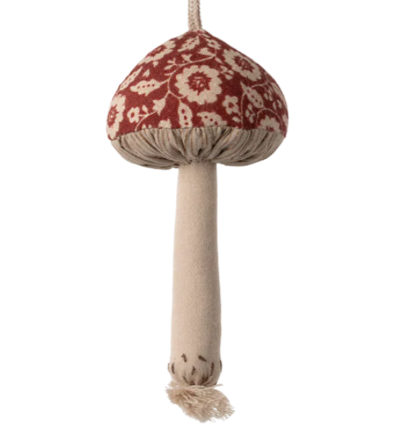 Maileg - Fabric ornament, Mushroom - Winter flower - Red