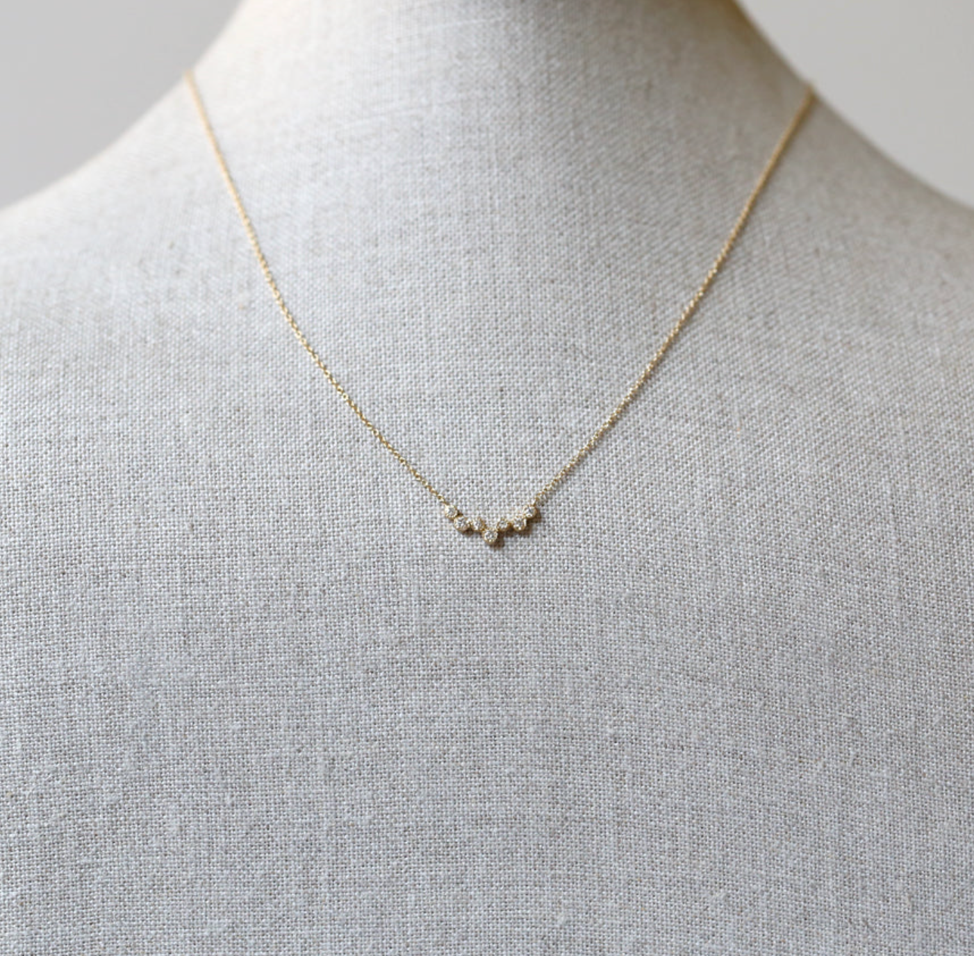 Yasuko Azuma - 7 Bezel Curve Diamond Necklace 16"