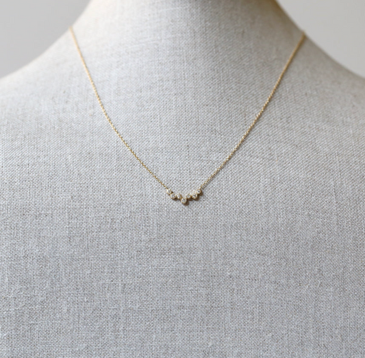 Yasuko Azuma - 7 Bezel Curve Diamond Necklace 16"