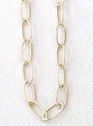Yasuko Azuma - Handmade 18ky gold textured chain necklace - 16"