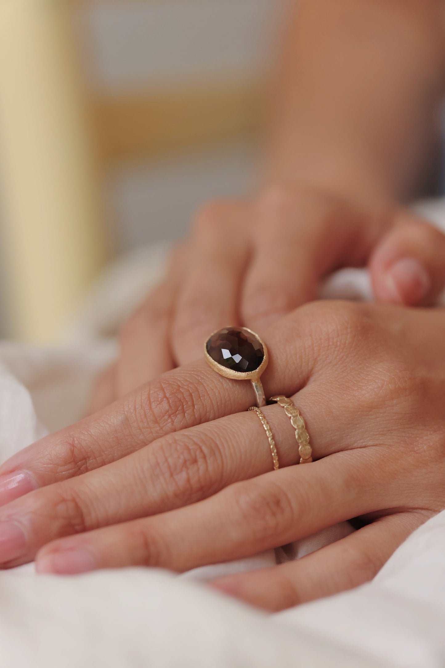Yasuko Azuma - Smoky Quartz on Sterling Silver Band Ring