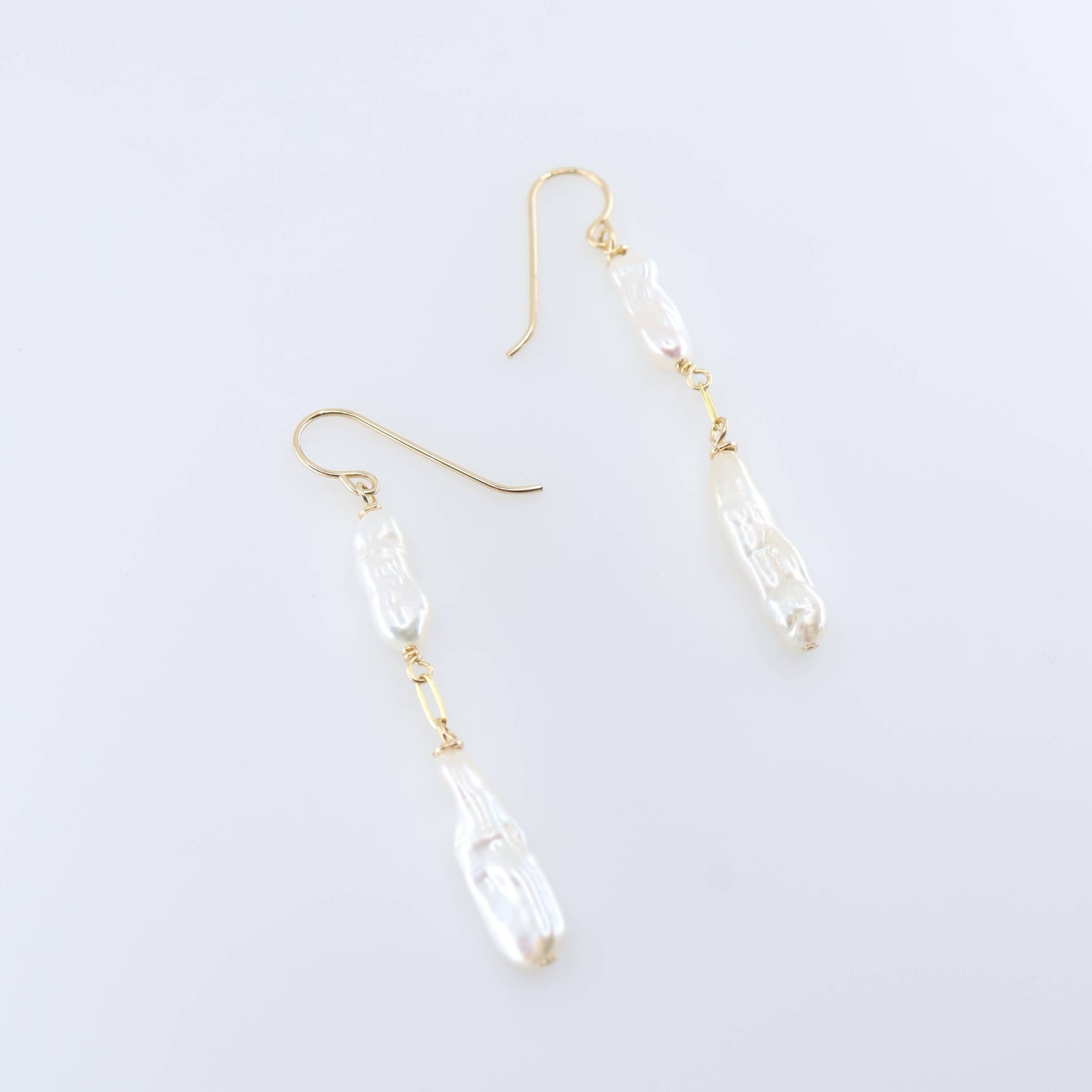 Freshwater Biwa Pearl Cascade Earrings