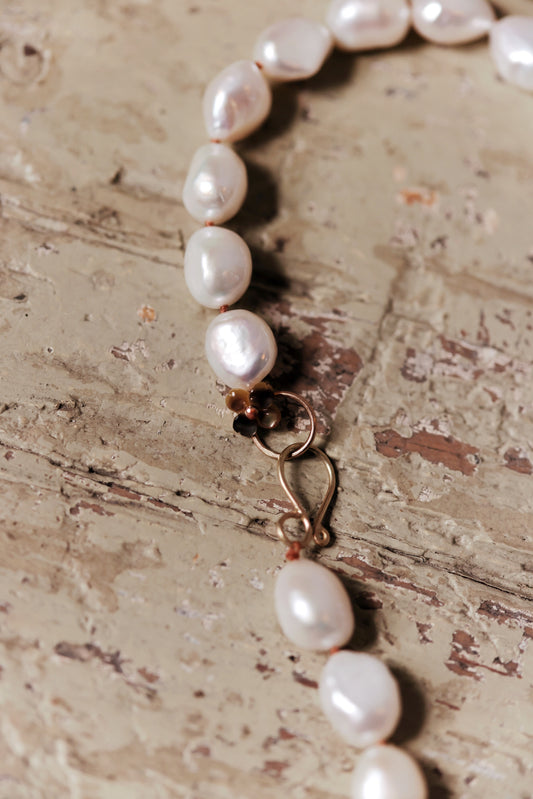 River Song - Smaller White Baroque Pearl Necklace
