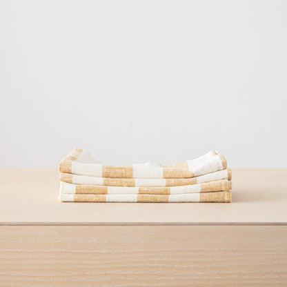 Linen Me Napkin Off White Blue Philippe, Striped Washed Linen