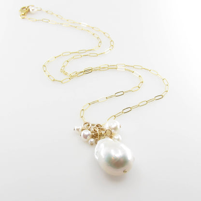 Large Baroque Pearl Cluster Necklace