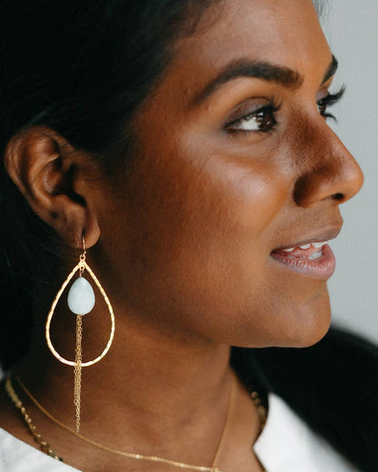 Chrissy Pale Blue Amazonite Dangle Earrings