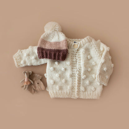 Popcorn Cardigan, Cream | Baby Sweater | Kids Clothing
