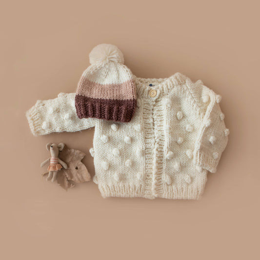 Popcorn Cardigan, Cream | Baby Sweater | Kids Clothing