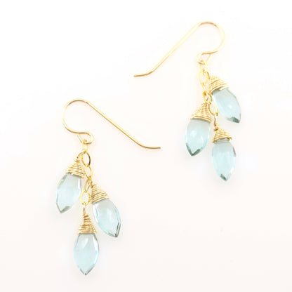 Aquamarine Triple Drop Earrings