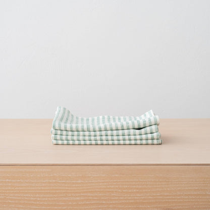 Linen me - Napkin Aqua Foam Brittany - checkers