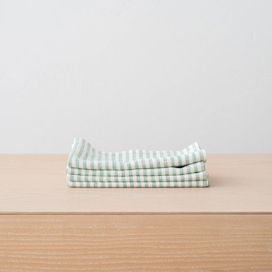 Linen me - Napkin Aqua Foam Brittany - checkers