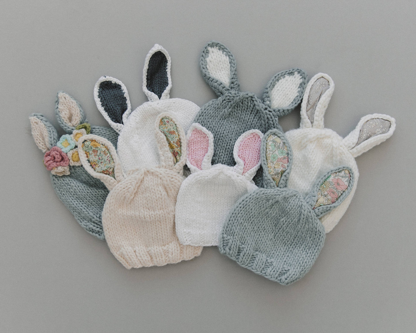 Bunny Hat, Grey & Cream | Baby Kids Beanie Costume Gift