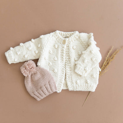 Popcorn Cardigan, 3-6 months Cream Baby Sweater Kids Clothing Fall