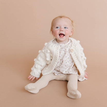 Popcorn Cardigan, Cream | Baby Sweater | Kids Clothing