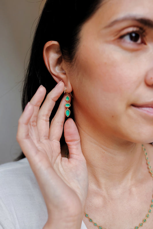 Amáli - One of a Kind Emerald Earrings