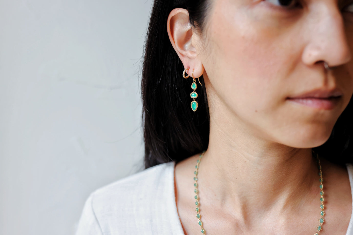 Amáli - One of a Kind Emerald Earrings