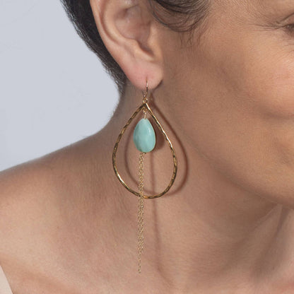 Chrissy Pale Blue Amazonite Dangle Earrings