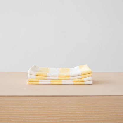 Linen Me Napkin Off White Blue Philippe, Striped Washed Linen