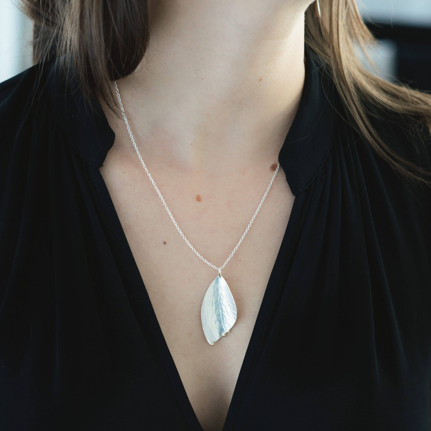 Nature inspired wing shaped Gossamer Necklace