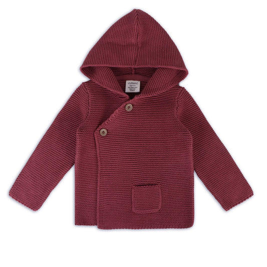 Hooded Button & Pocket Sweater Knit Baby Jacket (Organic)