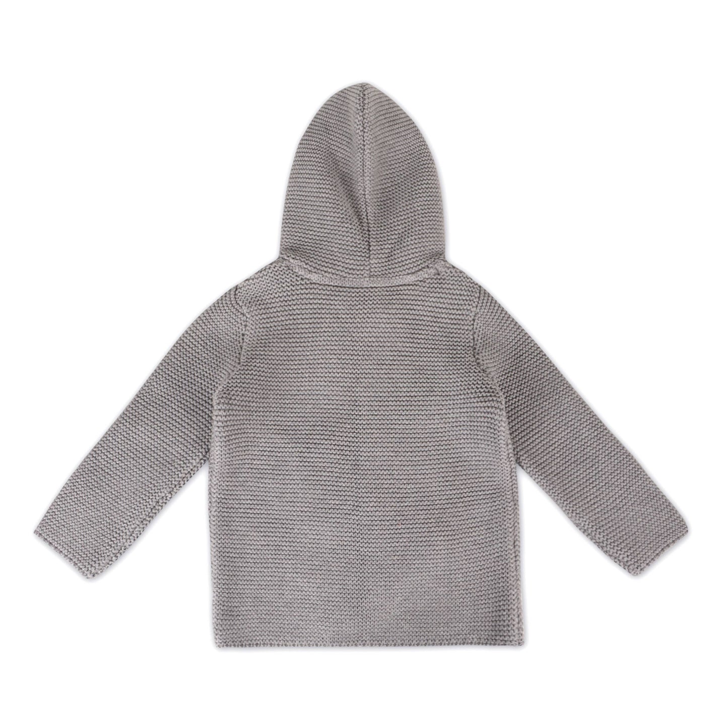 Hooded Button & Pocket Sweater Knit Baby Jacket (Organic)