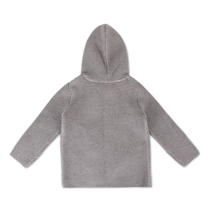 Hooded Button & Pocket Sweater Knit Baby Jacket (Organic)