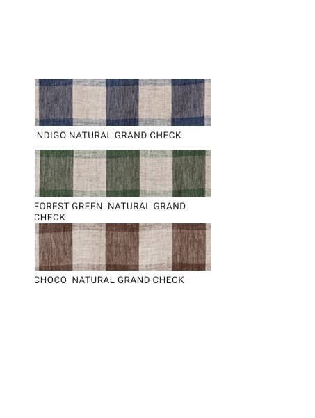Linen Tea Towels Indigo Natural Grand Check