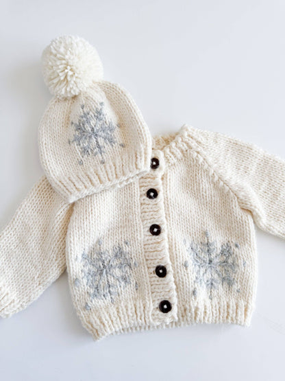 Snowflake Cardigan Baby Kid Winter Holiday Sweater Knit